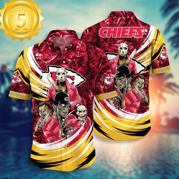 Kansas City Chiefs NFL Halloween Horror Movies Hawaiian Shirts - available at - rugbyfanstore.com