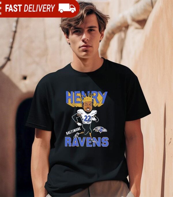 King Derrick Henry 22 Baltimore Ravens cartoon funny shirt - available at - rugbyfanstore.com