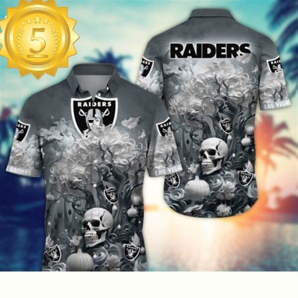 Las Vegas Raiders Halloween Skull Pumpkin – NFL Hawaiian Shirt - available at - rugbyfanstore.com