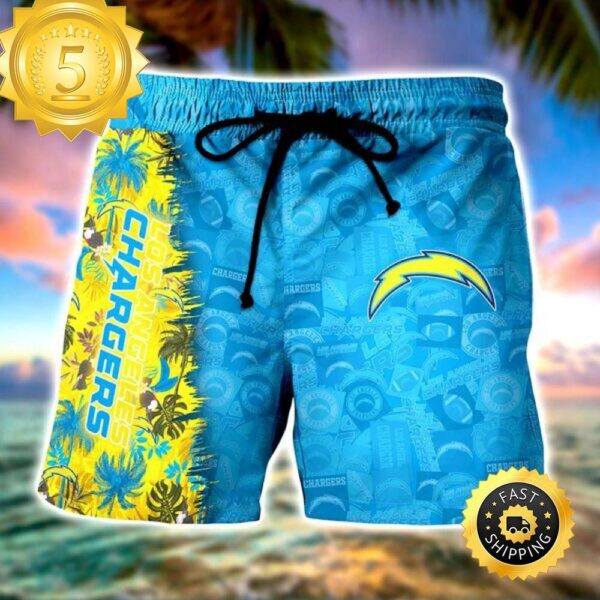 Los Angeles Chargers NFL Hawaiian Beach Shorts - available at - rugbyfanstore.com