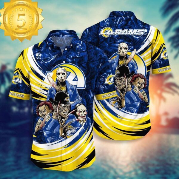 Los Angeles Rams NFL Halloween Horror Movies Hawaiian Shirts - available at - rugbyfanstore.com