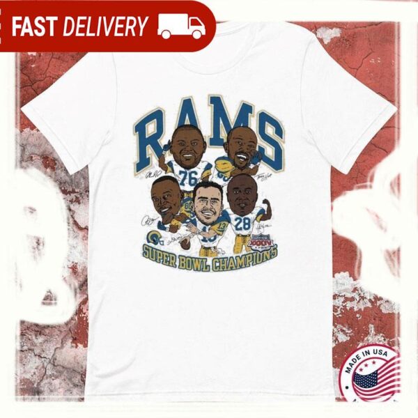 Los Angeles Rams Super Bowl XXXIV Champions Players T-Shirts - available at - rugbyfanstore.com