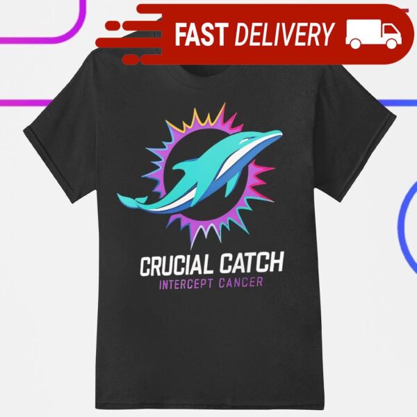 Miami Dolphins 2024 NFL crucial catch intercept cancer shirt - available at - rugbyfanstore.com