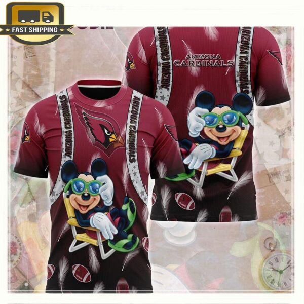 Mickey Mouse Arizona Cardinals Hawaiian NFL Football 4th Of July All Over Print Shirt - available at - rugbyfanstore.com