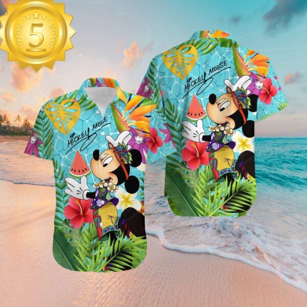 Mickey Mouse Cartoon Hawaiian Shirt - available at - rugbyfanstore.com