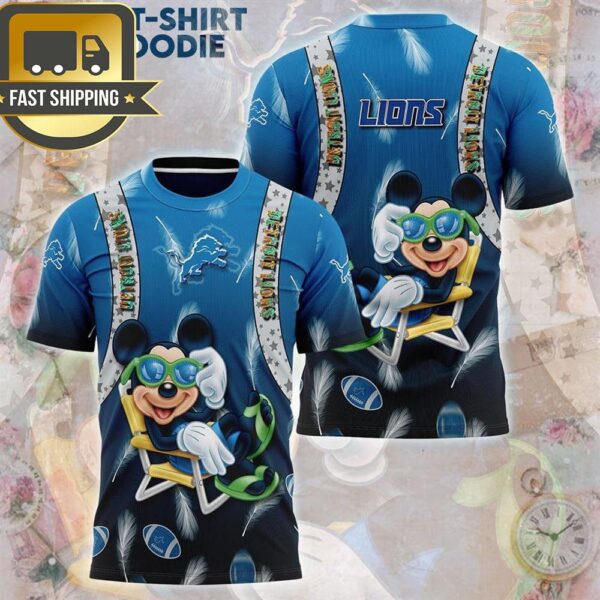 Mickey Mouse Detroit Lions Hawaiian NFL Football 4th Of July All Over Print Shirt - available at - rugbyfanstore.com