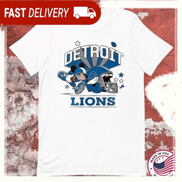 Mickey Mouse Fan Detroit Lions Helmet T-shirts - available at - rugbyfanstore.com