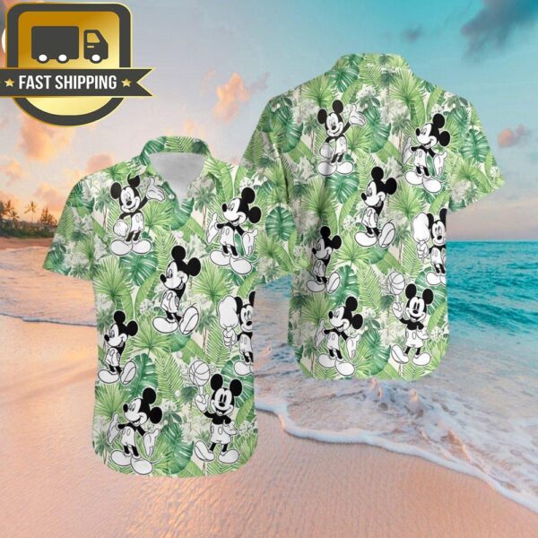 Mickey Mouse Leave Tropical Pattern Hawaiian Shirt - available at - rugbyfanstore.com