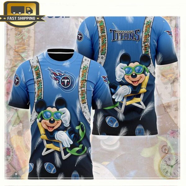 Mickey Mouse Tennessee Titans Hawaiian NFL Football 4th Of July All Over Print Shirt - available at - rugbyfanstore.com