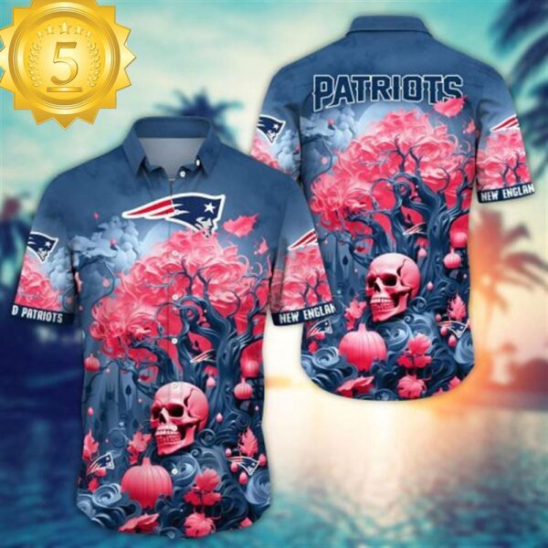 New England Patriots Halloween Skull Pumpkin – NFL Hawaiian Shirt - available at - rugbyfanstore.com