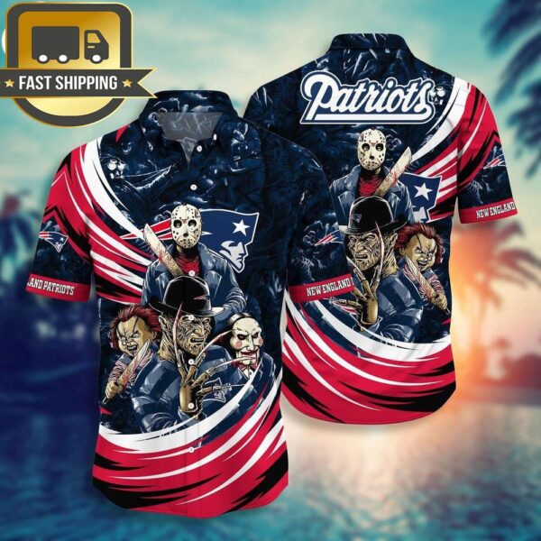 New England Patriots NFL Halloween Horror Movies Hawaiian Shirts - available at - rugbyfanstore.com