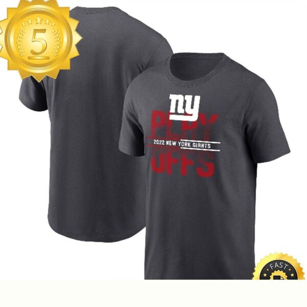 New York Giants 2022 NFL Playoffs Iconic Anthracite T-shirt - available at - rugbyfanstore.com