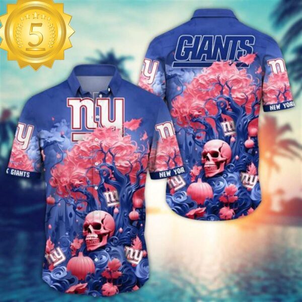 New York Giants Halloween Skull Pumpkin – NFL Hawaiian Shirt - available at - rugbyfanstore.com