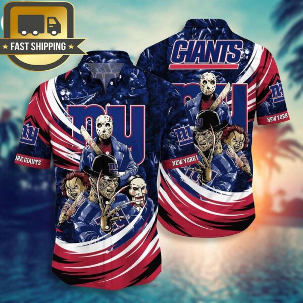 New York Giants NFL Halloween Horror Movies Hawaiian Shirts - available at - rugbyfanstore.com