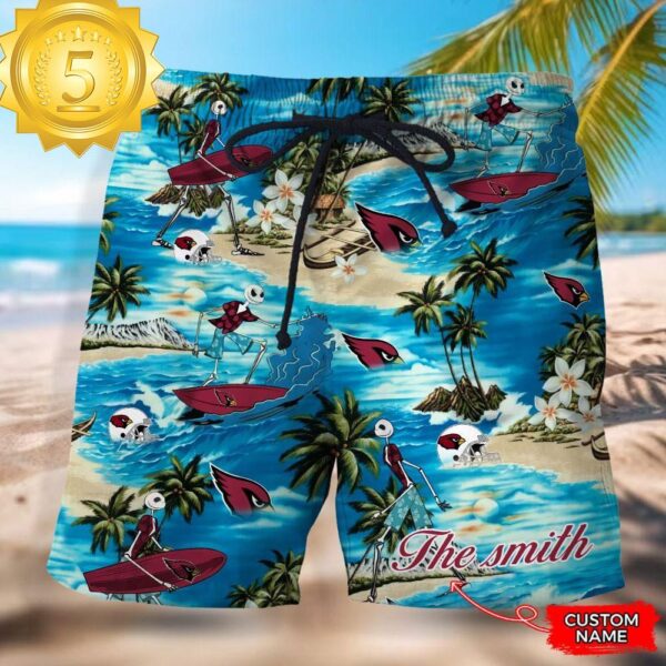 NFL Arizona Cardinals Custom Name Hawaiian Short - available at - rugbyfanstore.com