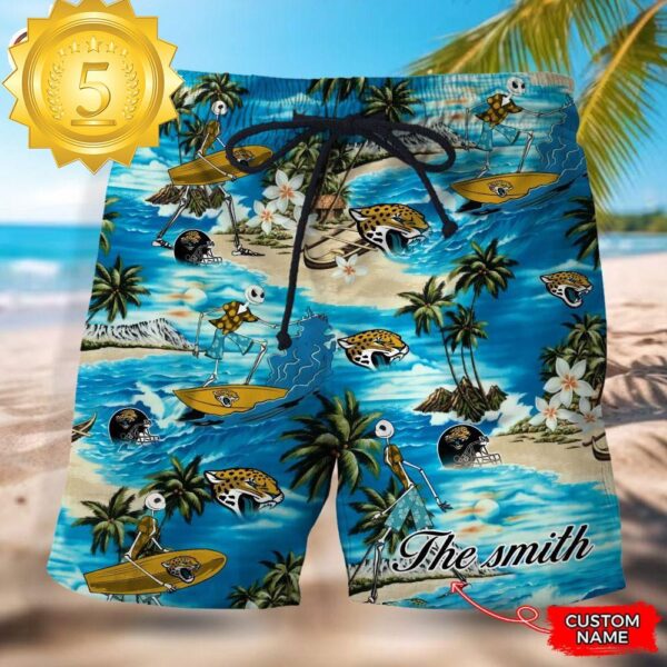 NFL Jacksonville Jaguars Custom Name Hawaiian Short - available at - rugbyfanstore.com