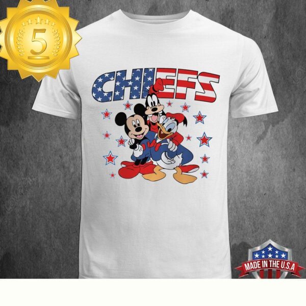 NFL Kansas City Chiefs Independence Day Proud of 4 July Mickey Friends Unisex T-Shirt - available at - rugbyfanstore.com