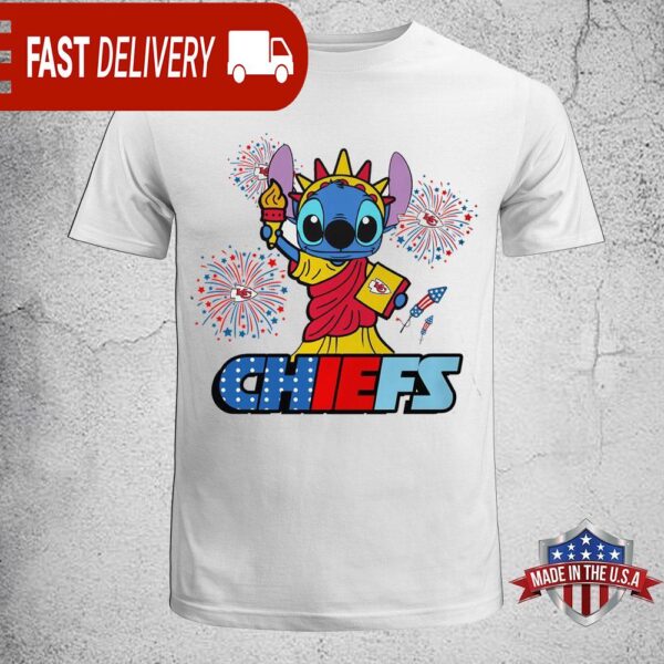 NFL Kansas City Chiefs Stitch Independence 2024 Unisex T-Shirt - available at - rugbyfanstore.com