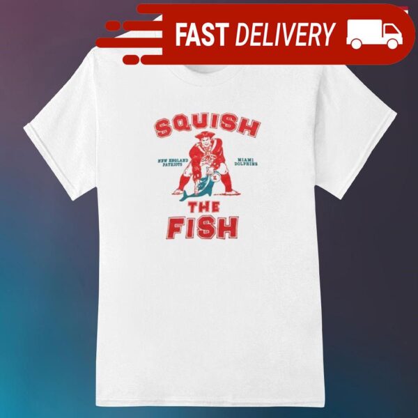 Official new England Patriots and Miami Dolphins Squish The Fish shirt - available at - rugbyfanstore.com