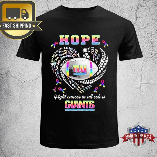 Official NFL Hope Fight Cancer In All New York Giants Pride Month 2024 Unisex T-Shirt - available at - rugbyfanstore.com