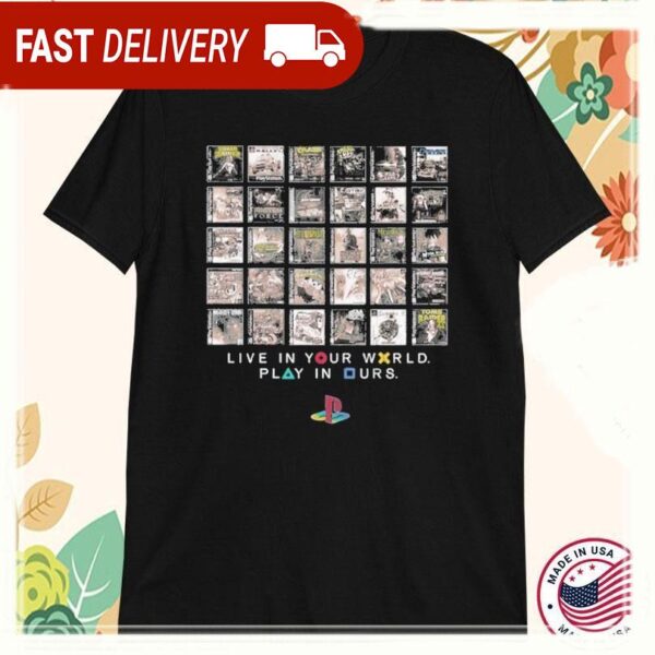 Playstation Live In Your World Play In Ours America 30th Anniversary T-shirts - available at - rugbyfanstore.com