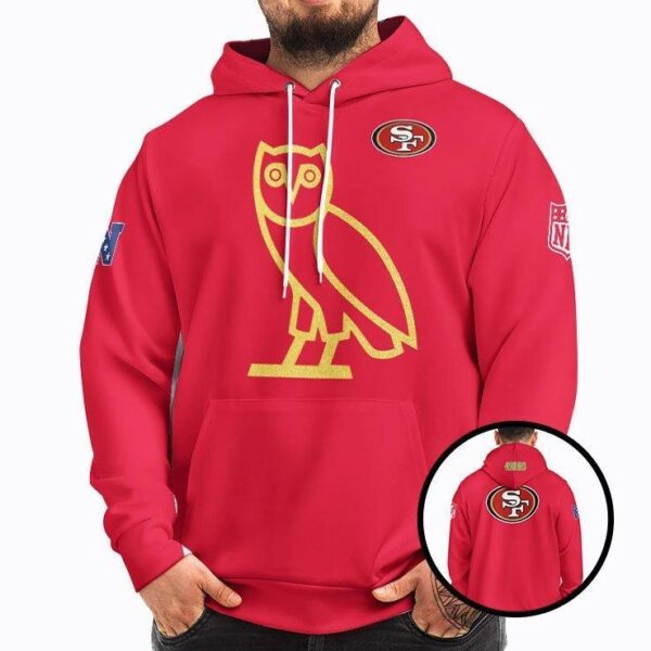 San Francisco 49ers Owl Hoodie - available at - rugbyfanstore.com