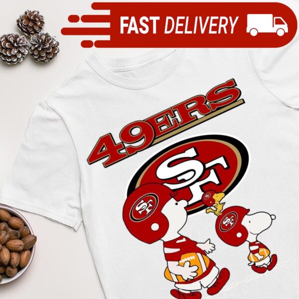 San Francisco 49ers Snoopy and Charlie Brown Peanuts shirt - available at - rugbyfanstore.com