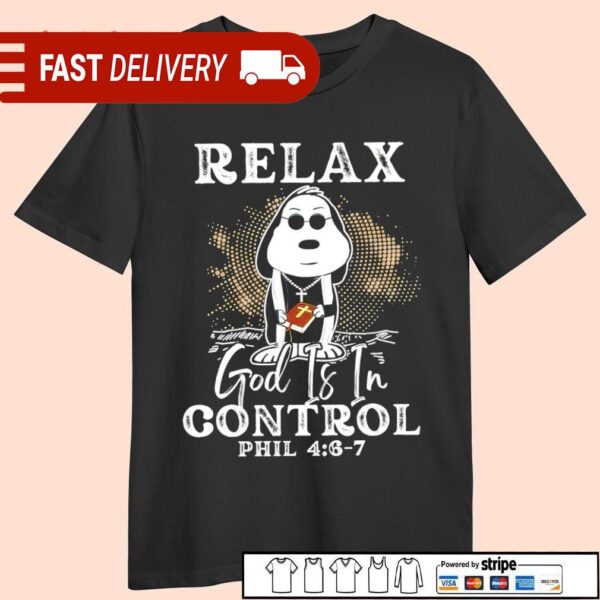 Snoopy relax God is in control Phil shirt - available at - rugbyfanstore.com