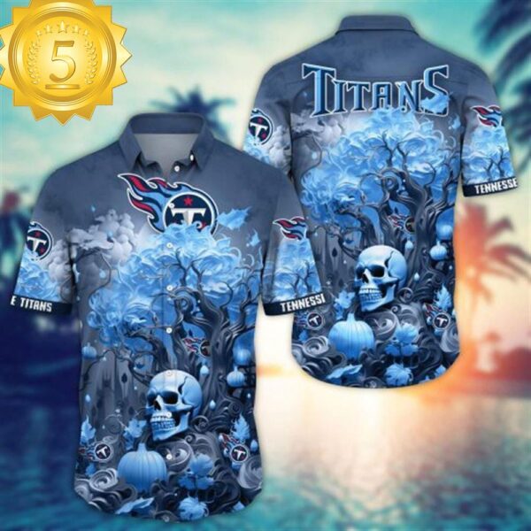 Tennessee Titans Halloween Skull Pumpkin – NFL Hawaiian Shirt - available at - rugbyfanstore.com