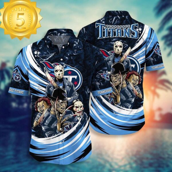 Tennessee Titans NFL Halloween Horror Movies Hawaiian Shirts - available at - rugbyfanstore.com