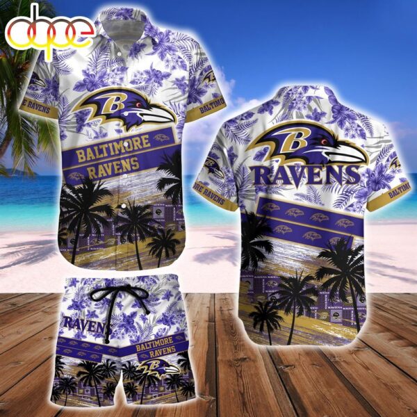 Baltimore Ravens NFL Summer Hawaiian And Beach Short 1