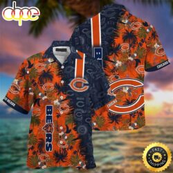Bears Logo Beachwear For Men Nfl Sport Hawaiian Shirt