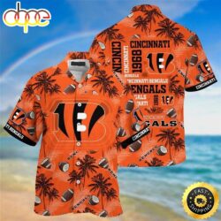 Bengals Logo Beachwear For Men Nfl Sport Hawaiian Shirt