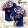 Buffalo Bills Best Dad Ever Just Ask Blue Aloha Print Shirt Buffalo Bills Banana And Monstera Leaves Blue Nice Hawaiian Shirts 1