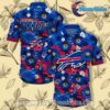Buffalo Bills Coconut Island Blue Unisex Hawaiian Shirts Buffalo Bills Chrysanthemum Blue Funky Hawaiian Shirts 1