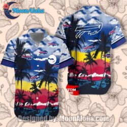 Jacksonville Jaguars Hawaii Shirt Coconut Trees NFL Gift For Fan Buffalo Bills Coconut Tropical Chill Blue Hawaiian Shirt Friday