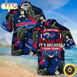 Buffalo Bills Flower Beachwear For Men Nfl Sport Hawaiian Shirt