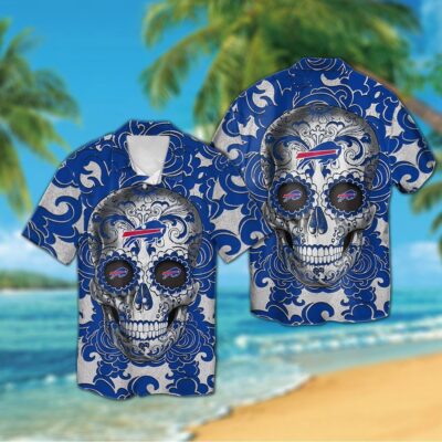 Buffalo Bills Sugar Skull Hawaiian Hot Trendy Summer 2024 1