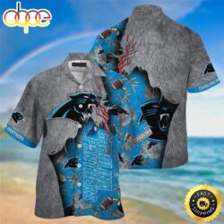 Carolina Panthers Beachwear For Men Nfl Sport Hawaiian Shirt