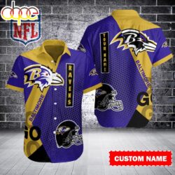 Custom Name Baltimore Ravens NFL Aloha Hawaiian Shirt