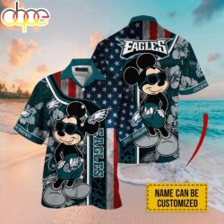 Custom Name NFL Philadelphia Eagles Mickey Mouse Hawaiian Shirt
