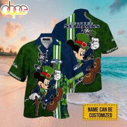 Custom Name NFL Seattle Seahawks Mickey Mouse Hawaiian Shirt