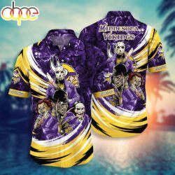 Minnesota Vikings NFL Halloween Horror Movies Hawaiian Shirts