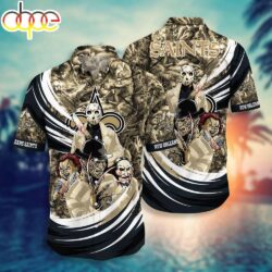 New Orleans Saints NFL Halloween Horror Movies Hawaiian Shirts