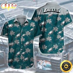Philadelphia Eagles Hawaiian Shirt Hibiscus Pattern Gift For NFL Fans