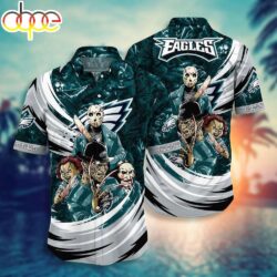 Philadelphia Eagles NFL Halloween Horror Movies Hawaiian Shirts