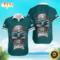 Sugar Skull NFL Philadelphia Eagles Hawaiian Shirt