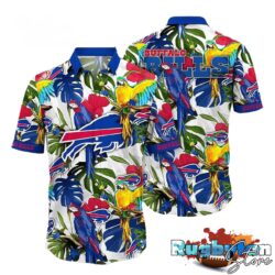 Buffalo Bills Parrots Tropical Flower Hawaiian Shirt