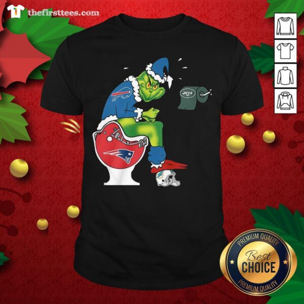 Funny The Grinch Buffalo Bills Shit On Toilet New England Patriots Christmas 1