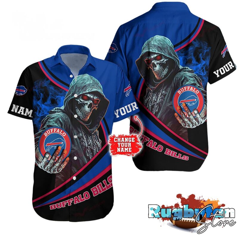 Personalized Buffalo Bills Special Halloween Skull Hawaiian Shirt V2 Personalized Buffalo Bills Special Halloween Skull Hawaiian Shirt V2